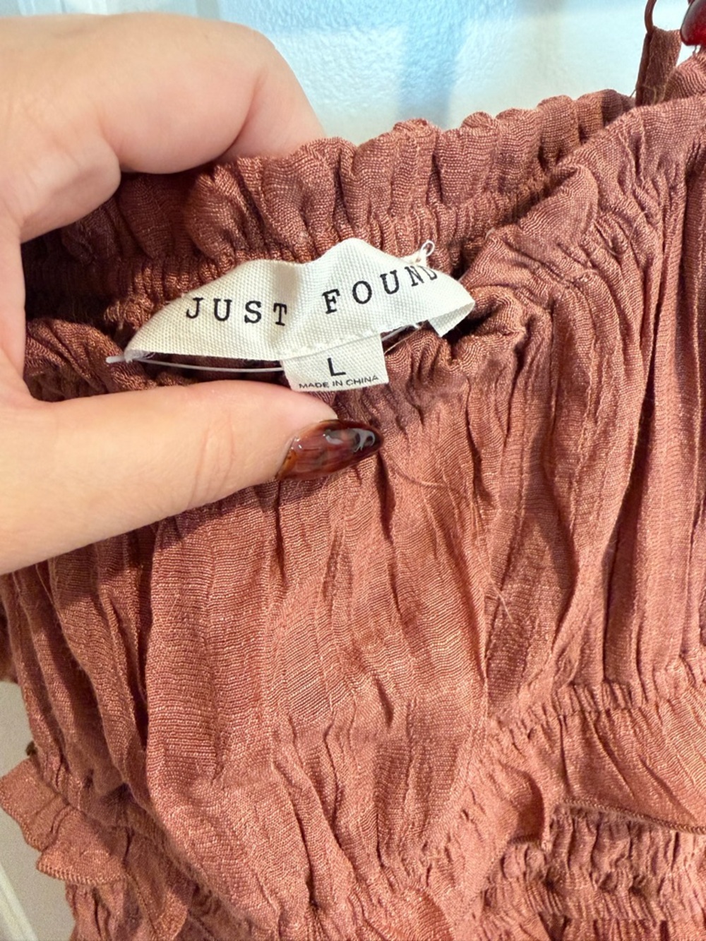 Rust Tiered Ruffle Maxi Jumpsuit - Picture 3 of 5